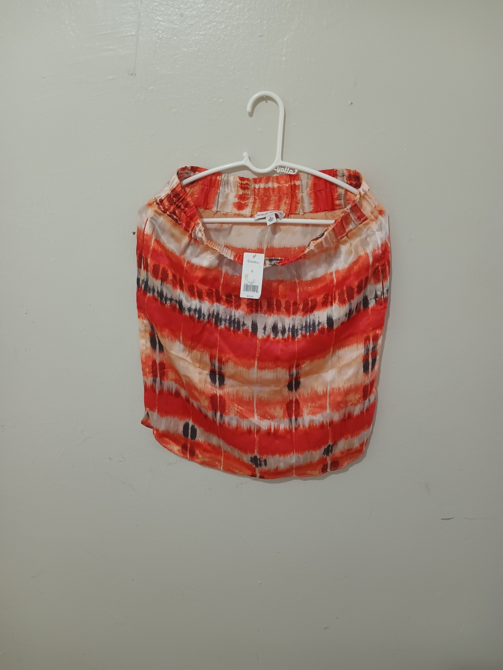 Banana Republic Tie-Dye Off-Shoulder Camisole - Red & Orange